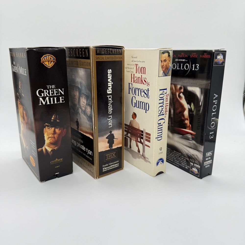 Lot of 3 Tom Hanks VHS Movie Collection Forrest Gump Saving Private Ryan Green
